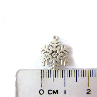 銅鍍霧銀色雙孔單鑽雪花