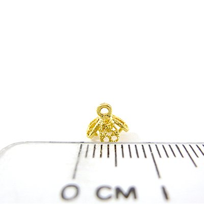 銅鍍金色網花夾頭-4mm