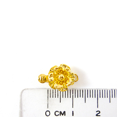 銅鍍金色單孔雙層花扣頭