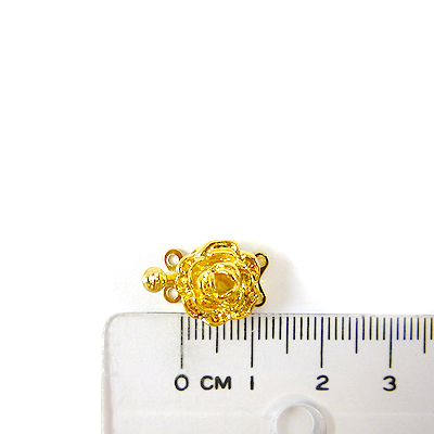 金色雙孔半開玫瑰花扣頭