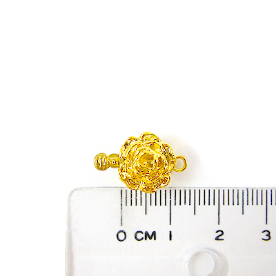 銅鍍金色單孔半開玫瑰花扣頭