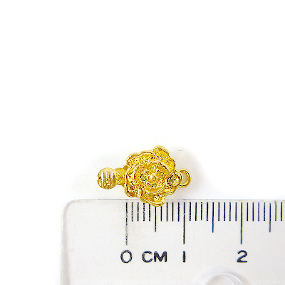銅鍍金色單孔玫瑰花扣頭