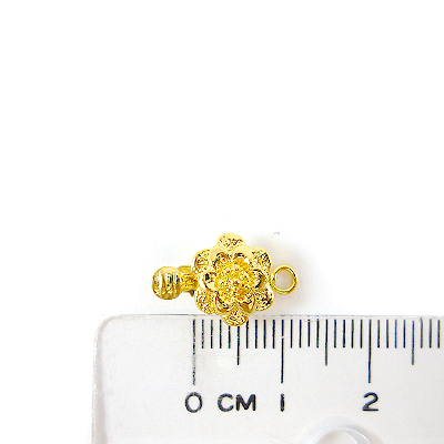 金色單孔雙層百合花扣頭