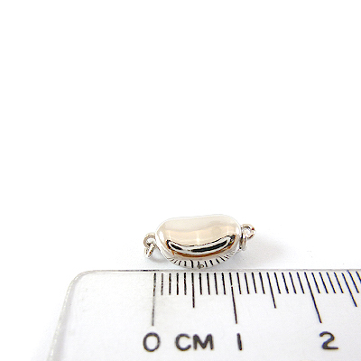 銅鍍正白K色單孔彎豆形扣頭