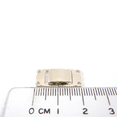 銅鍍正白K色雙孔長方形扣頭