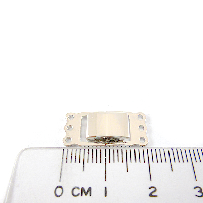 銅鍍正白K色三孔長方形扣頭