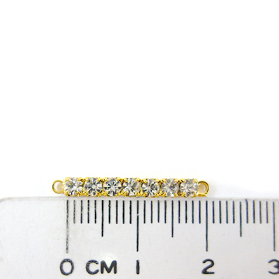 金色雙孔一字鑲七鑽