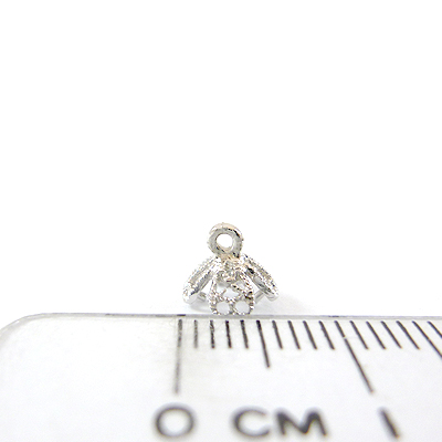 銅鍍正白K色網花夾頭-4mm