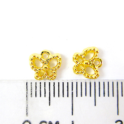 銅鍍金色單孔鏤空點紋蝴蝶