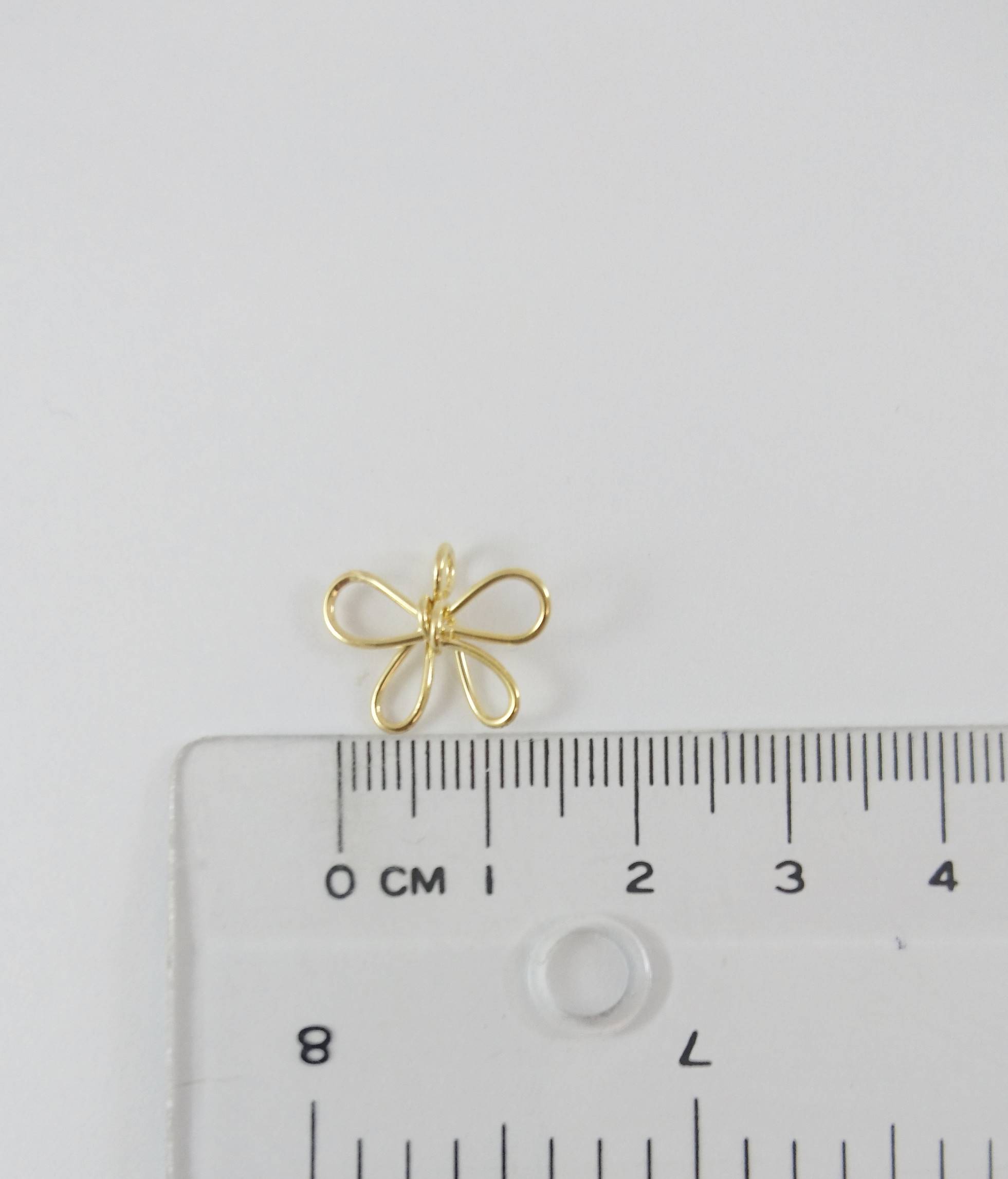 銅鍍金色單孔線折蝴蝶結