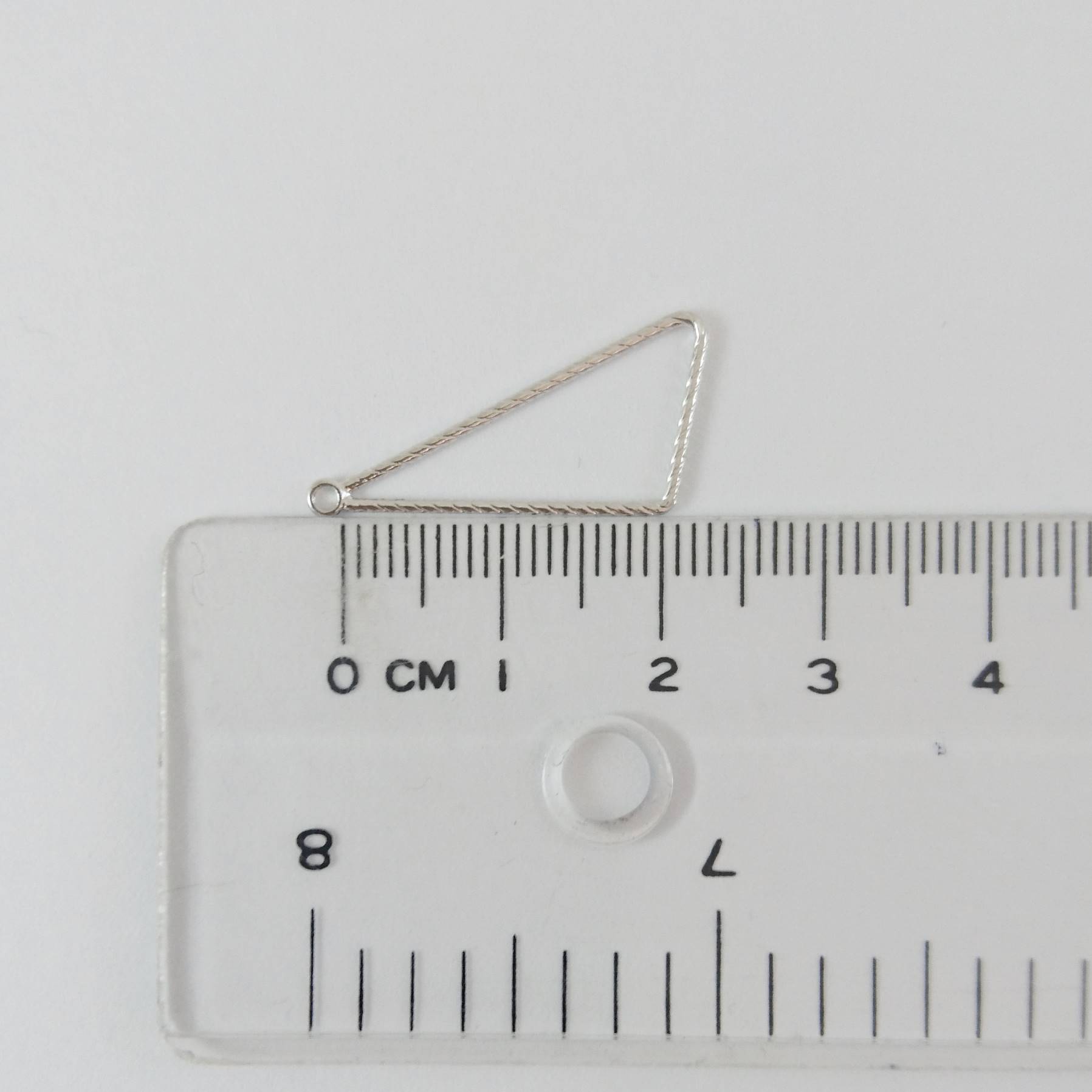 銅鍍正白K色單孔螺紋三角形