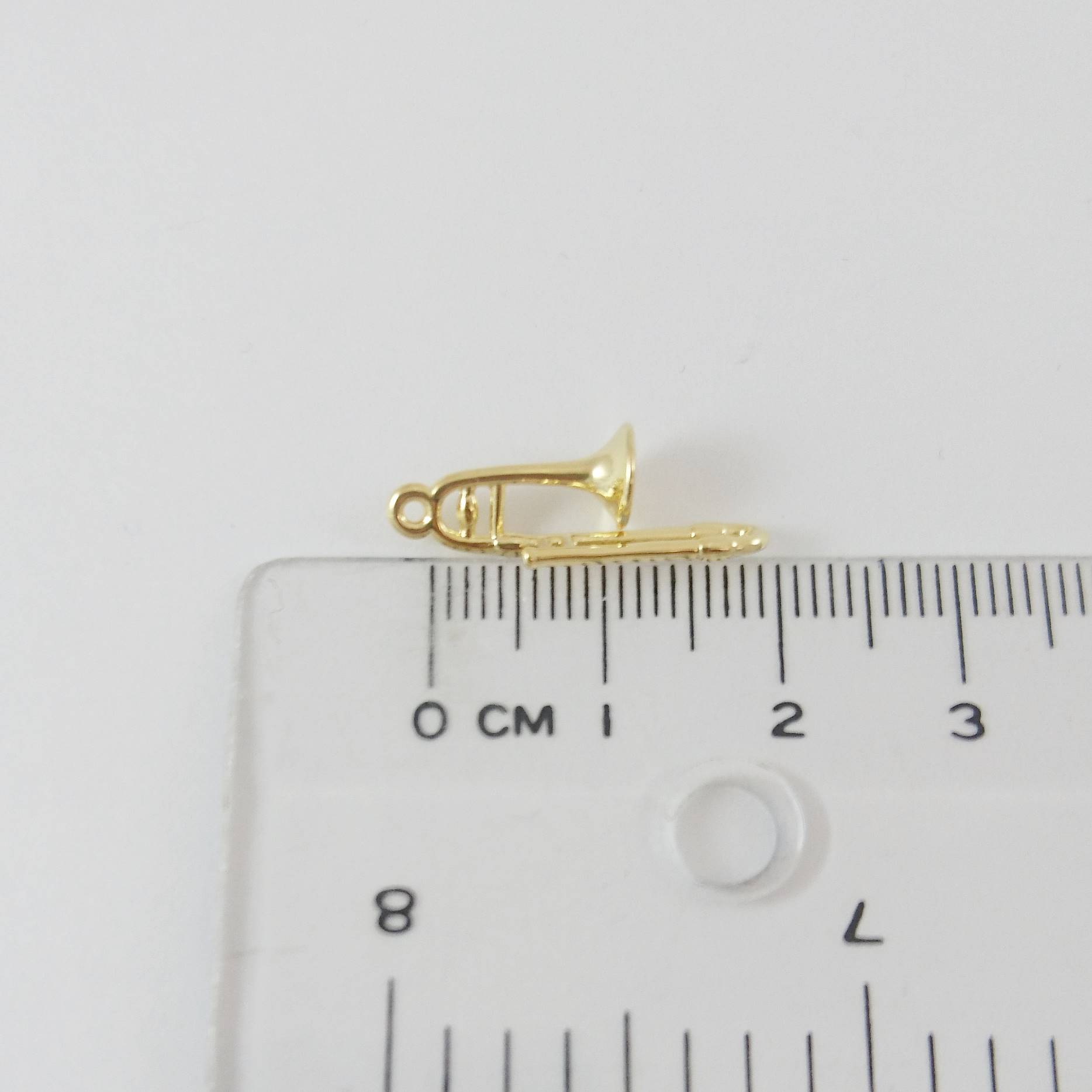 銅鍍金色單孔長號