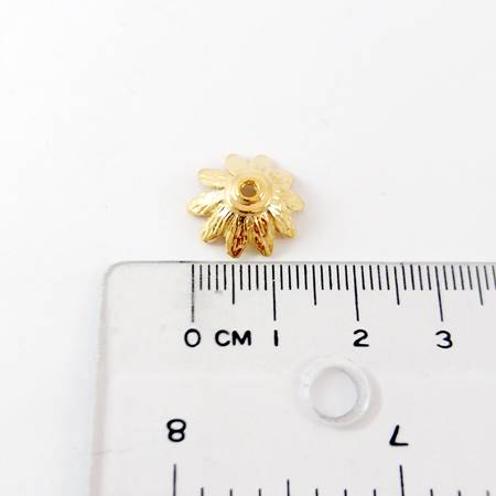 14mm銅鍍金色蓮花花帽