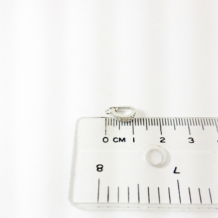 9mm銅鍍正白K色圓弧形鑲鑽夾頭