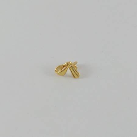 5mm純銀鍍金流線菱形夾頭附鍊頭