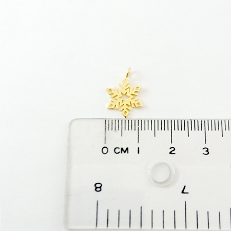 12mm銅鍍金色單孔雪花