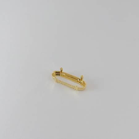 21x7mm銅鍍金色長橢圓座台