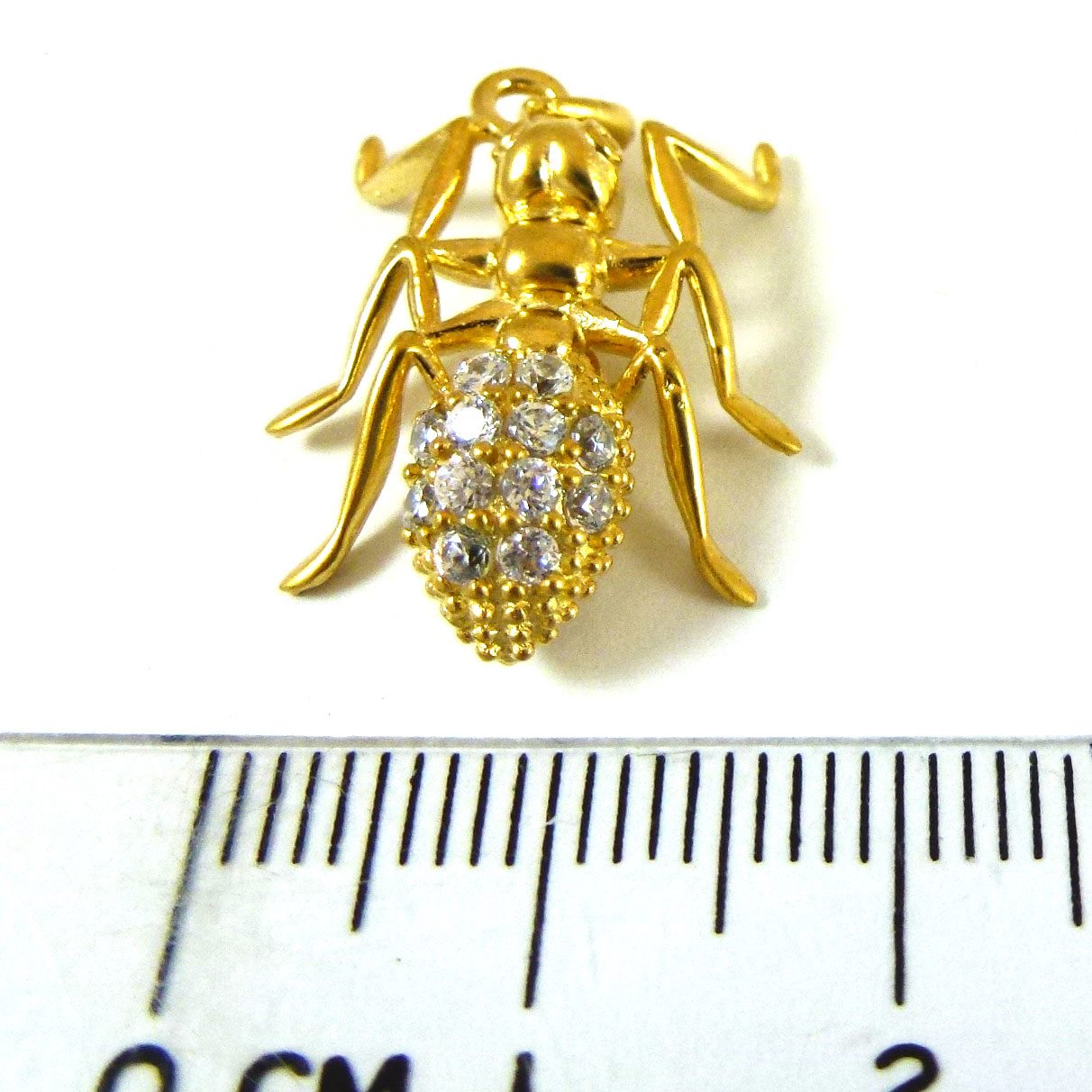 銅鍍金色單孔鑲鑽螞蟻附鍊頭