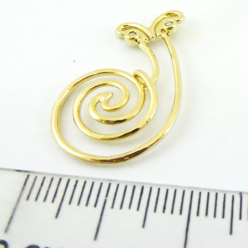 銅鍍金色線折蝸牛