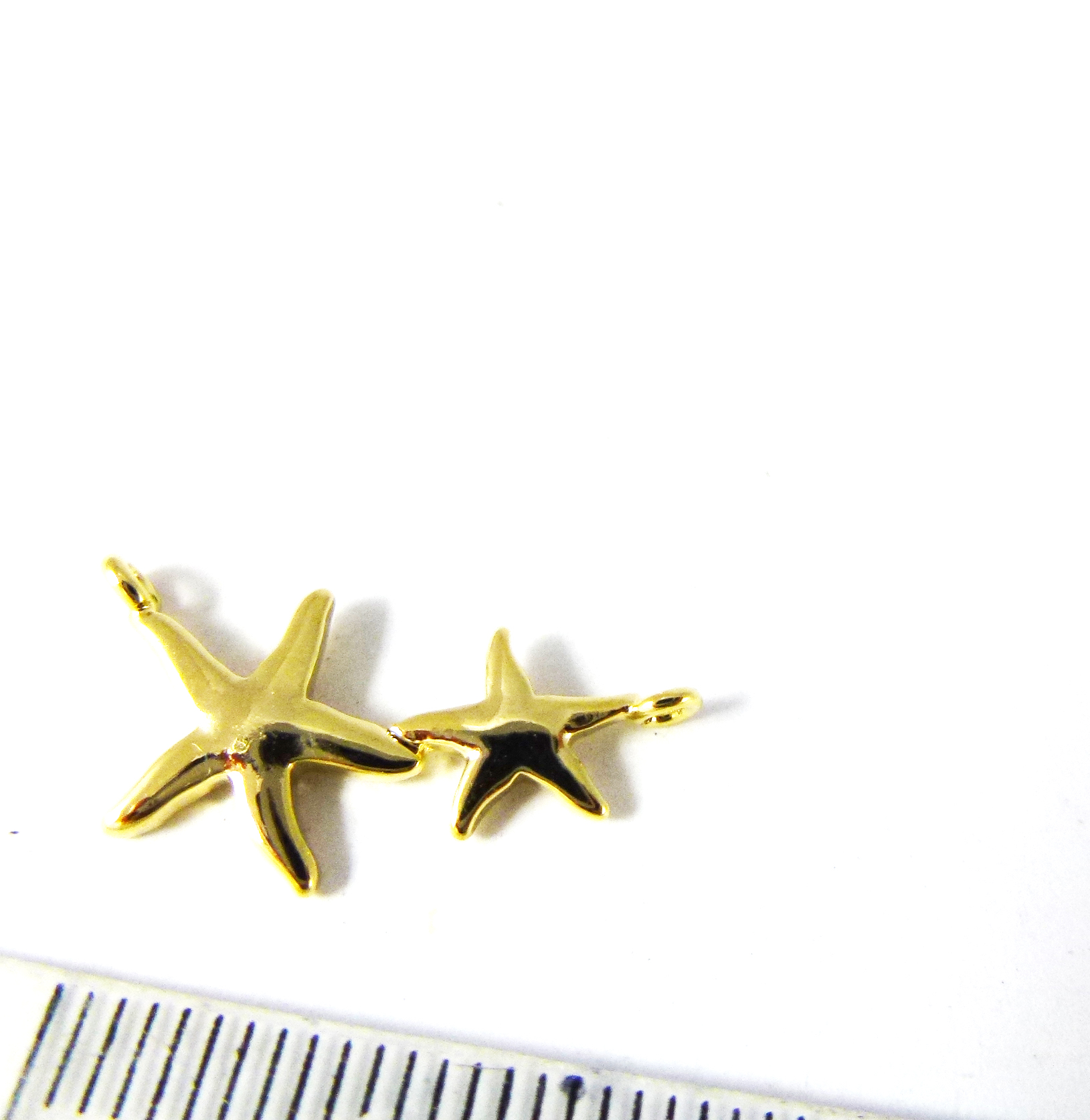 銅鍍金色雙孔大小海星