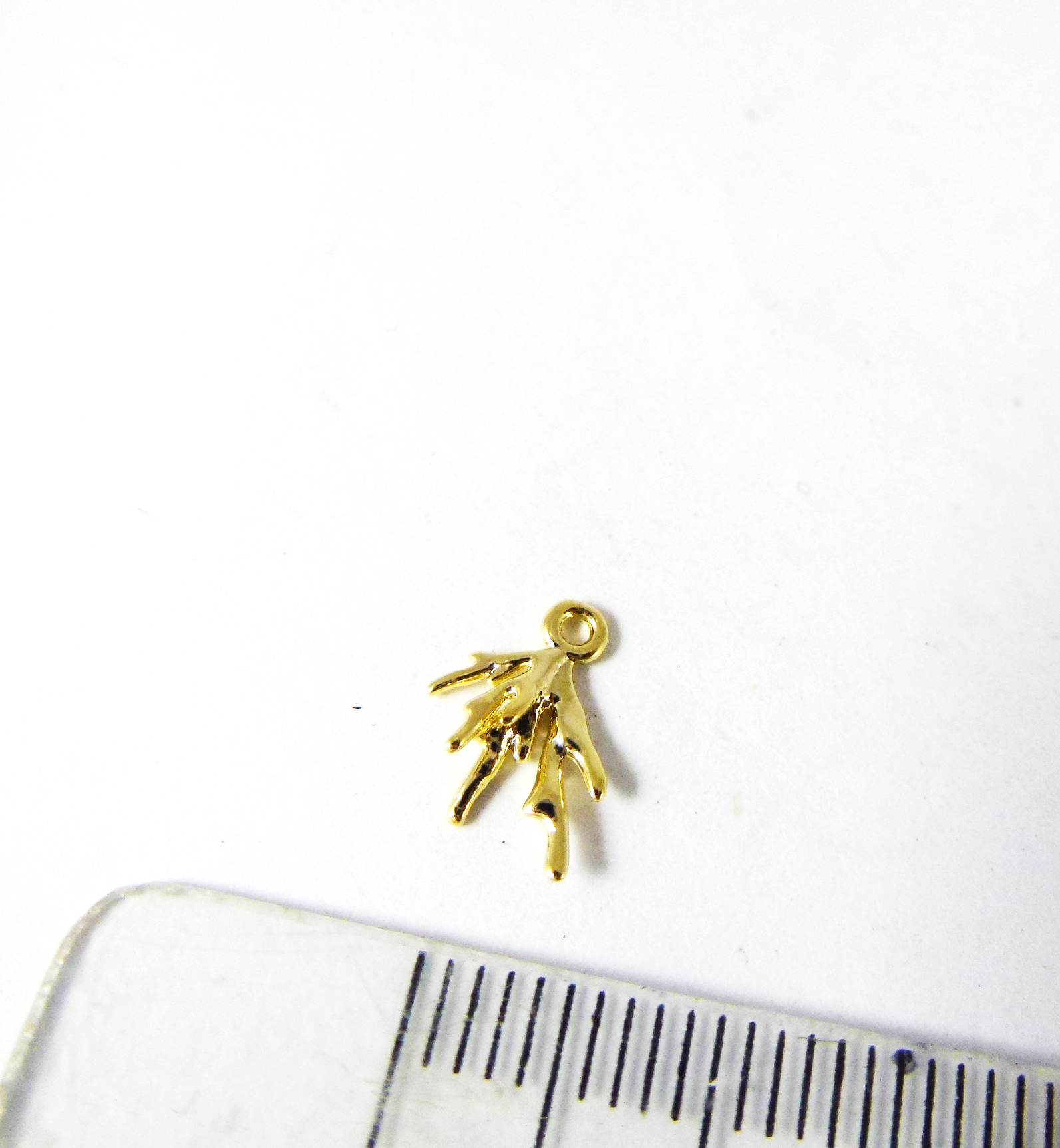 銅鍍金色單孔小珊瑚