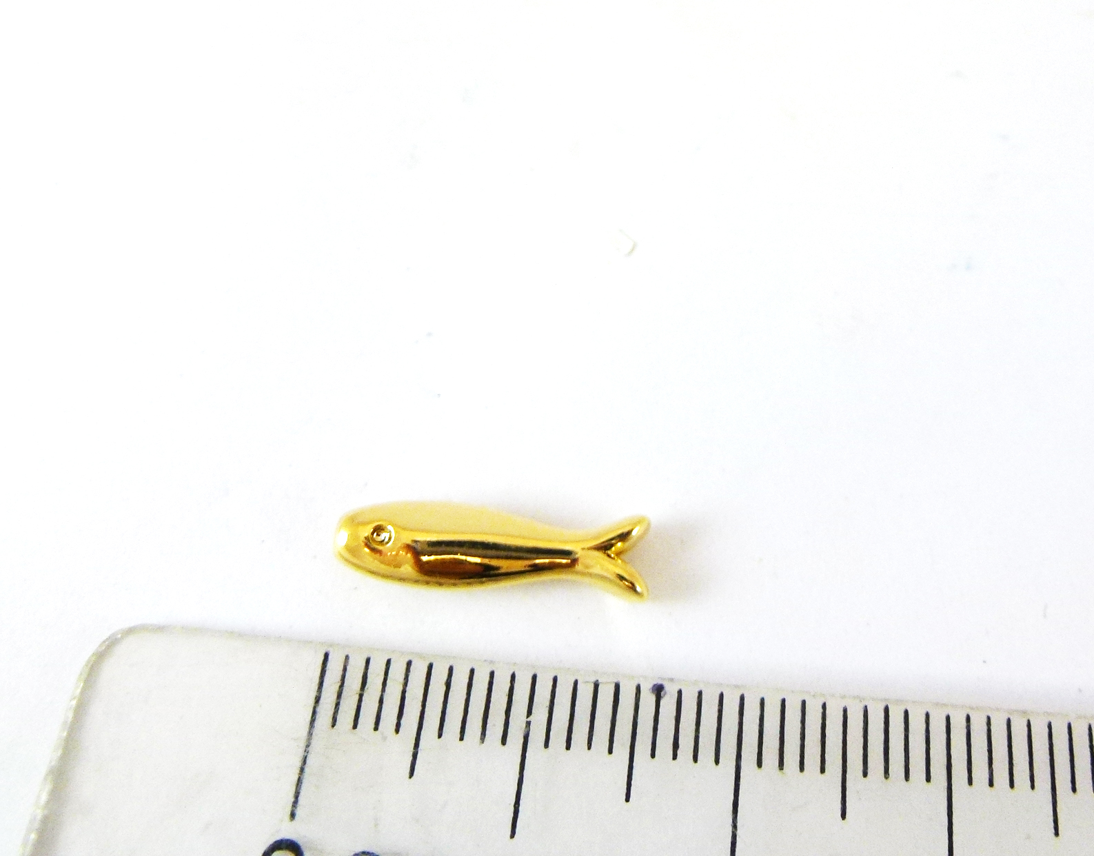 15mm銅鍍金色橫洞長條魚