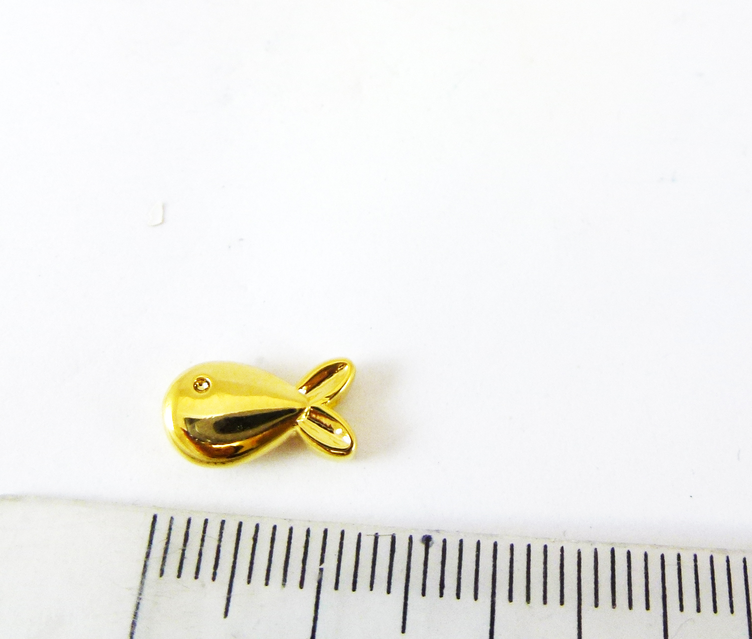 11mm銅鍍金色橫洞胖臉魚