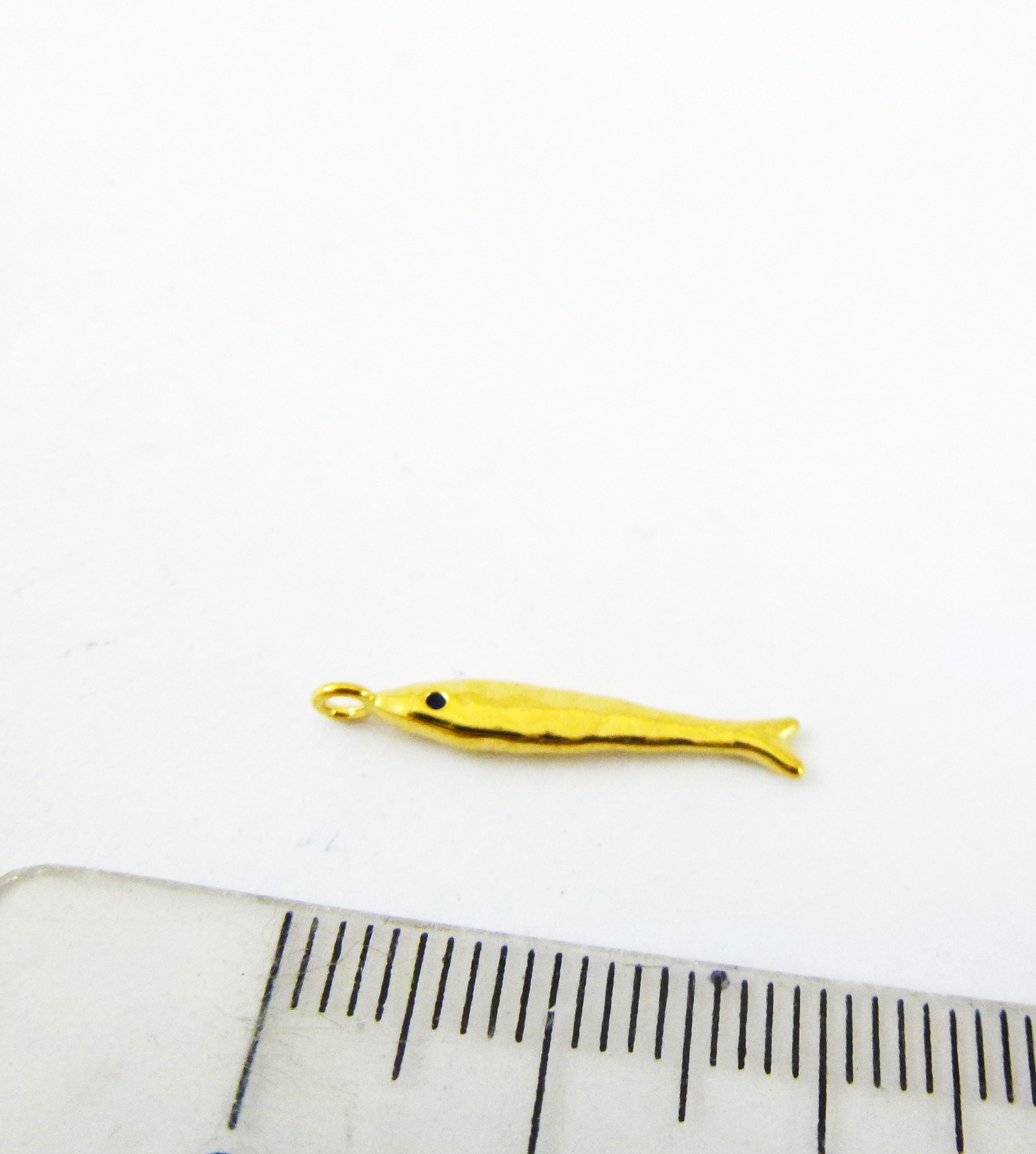 18mm銅鍍金色單孔細長魚