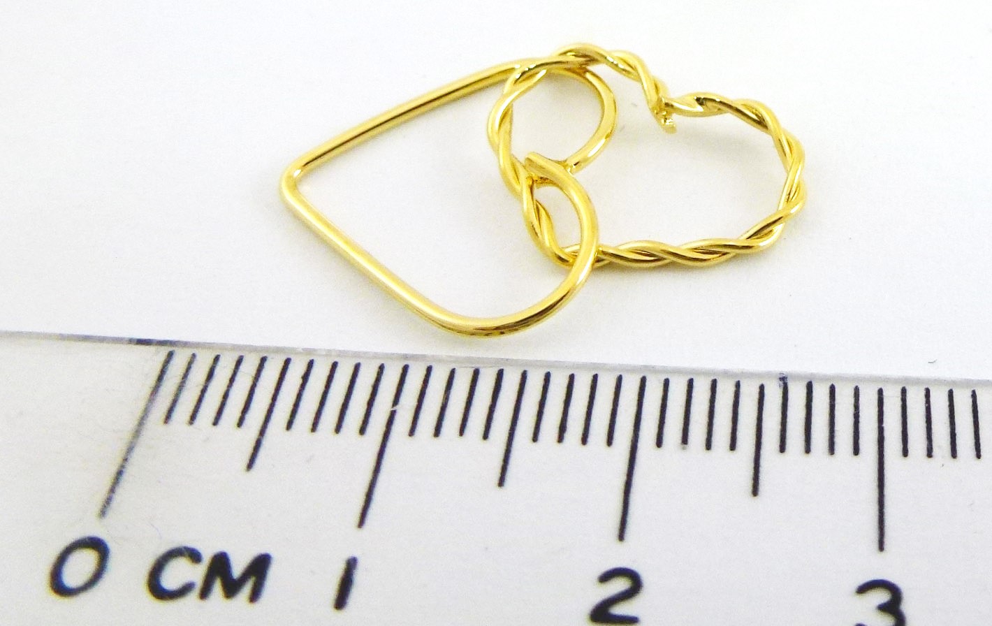 銅鍍金色心心相印