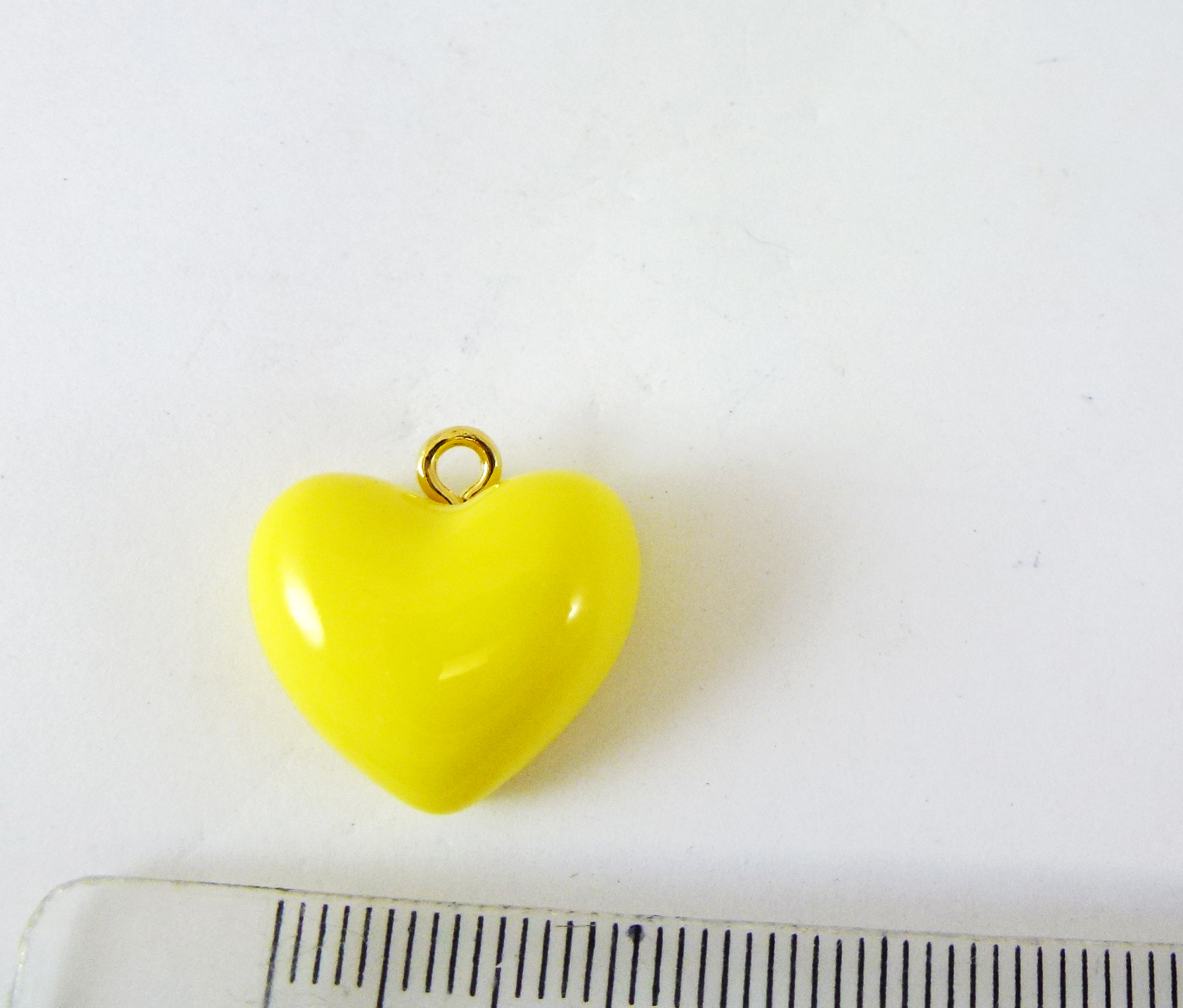 17mm金色單孔黃色愛心