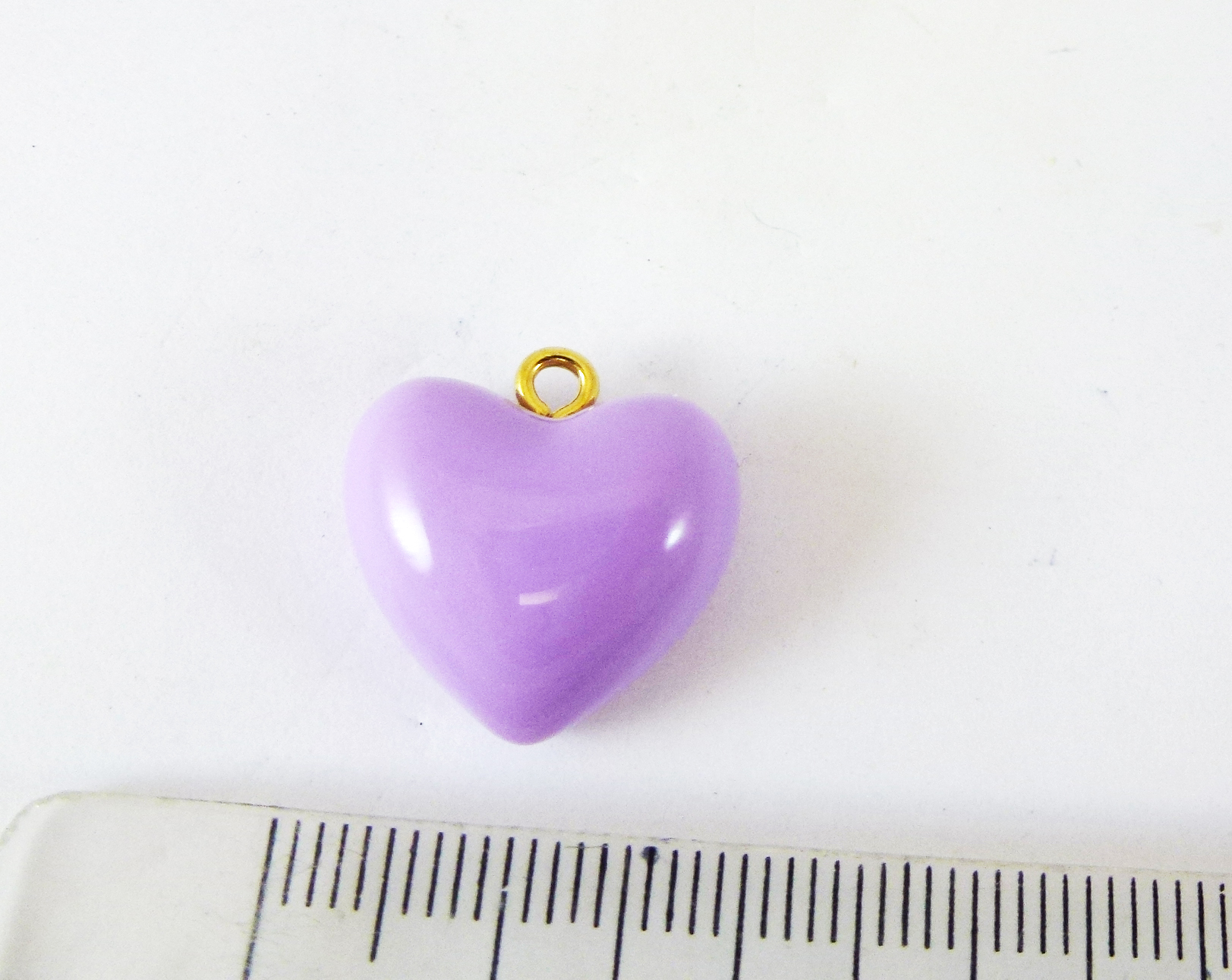 17mm金色單孔紫色愛心