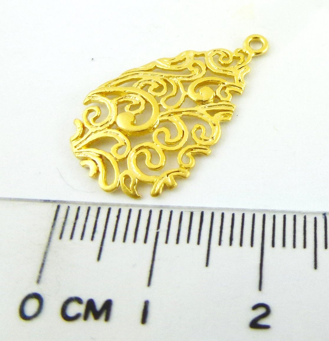 銅鍍霧金色單孔鏤空花紋水滴