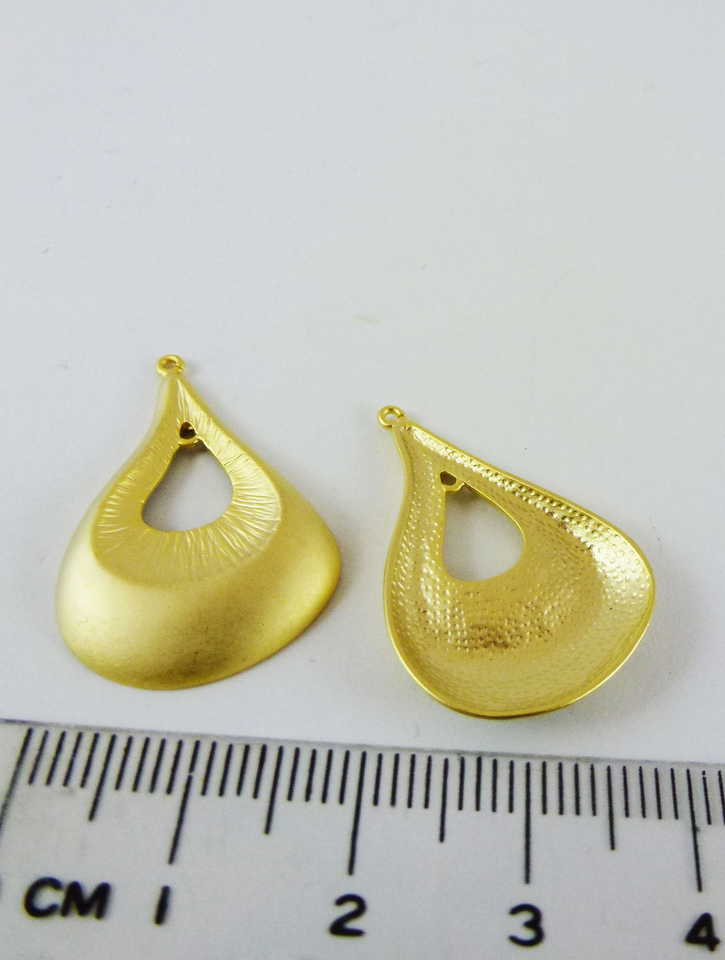 26MM銅鍍霧金色雙孔變形水滴