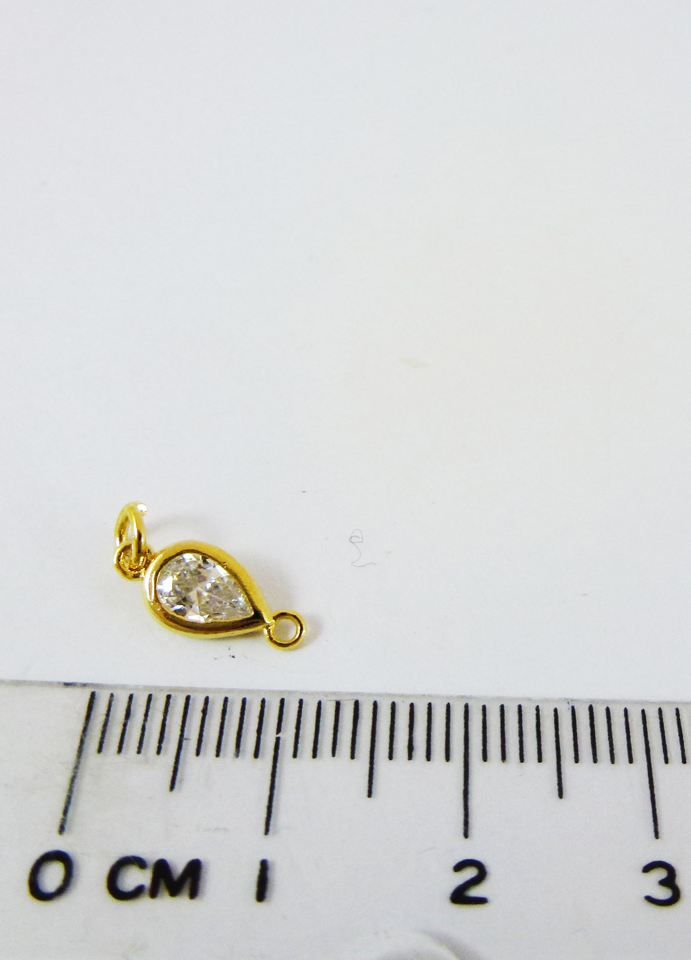 7MM銅鍍金色雙孔水滴鑽