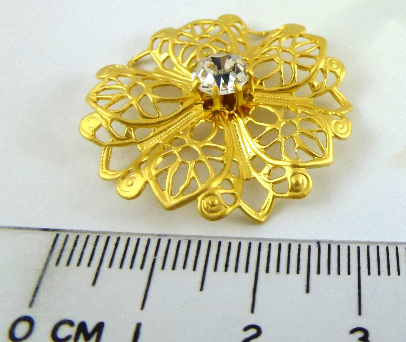 銅鍍霧金色單鑽波浪花形網盤