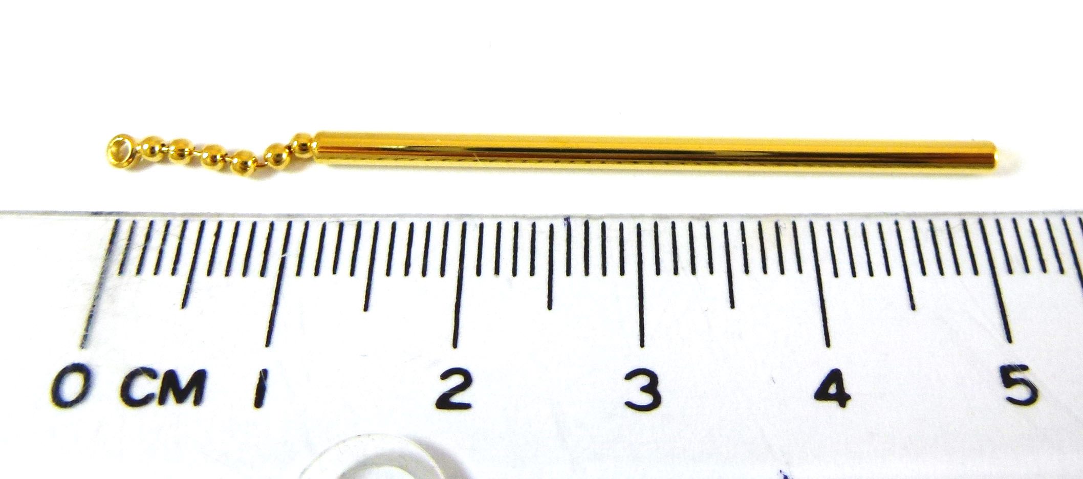 銅鍍金色單孔珠鍊圓柱