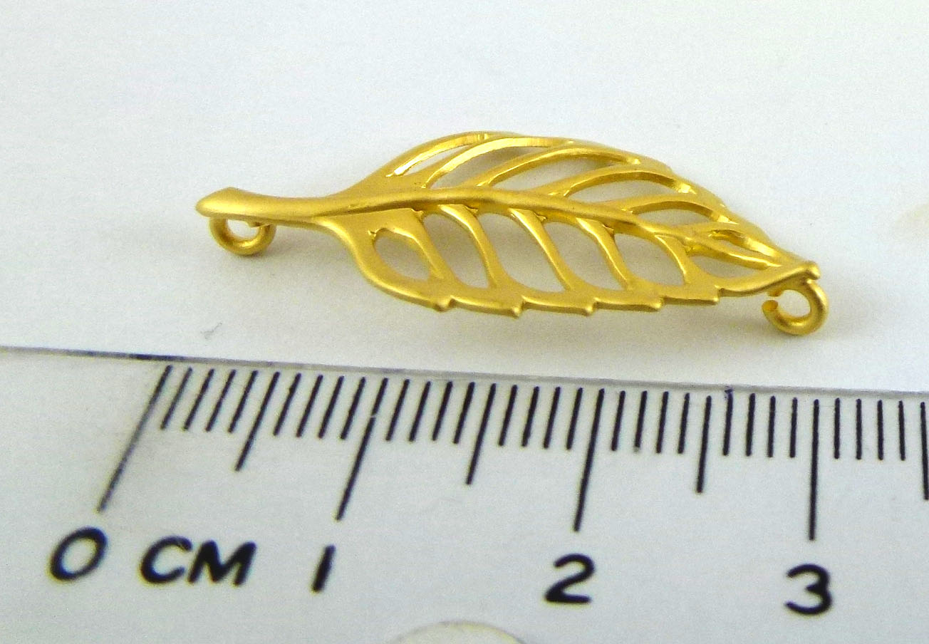 銅鍍霧金色雙孔鋸齒葉