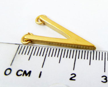 銅鍍霧金色雙孔v字