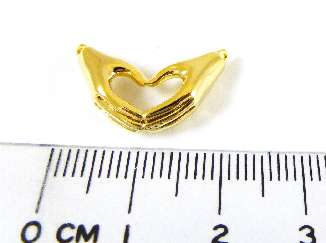 銅鍍金色雙孔愛心手掌