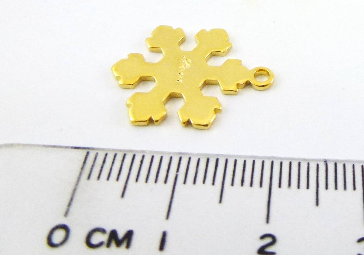 銅鍍金色單孔愛的雪花