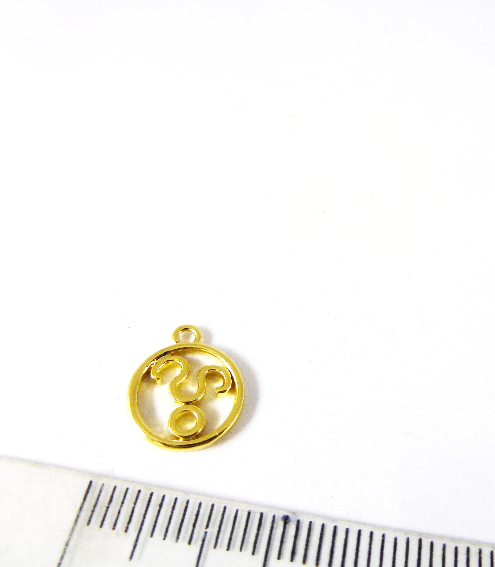 10MM銅鍍金色單孔圓圈金牛座