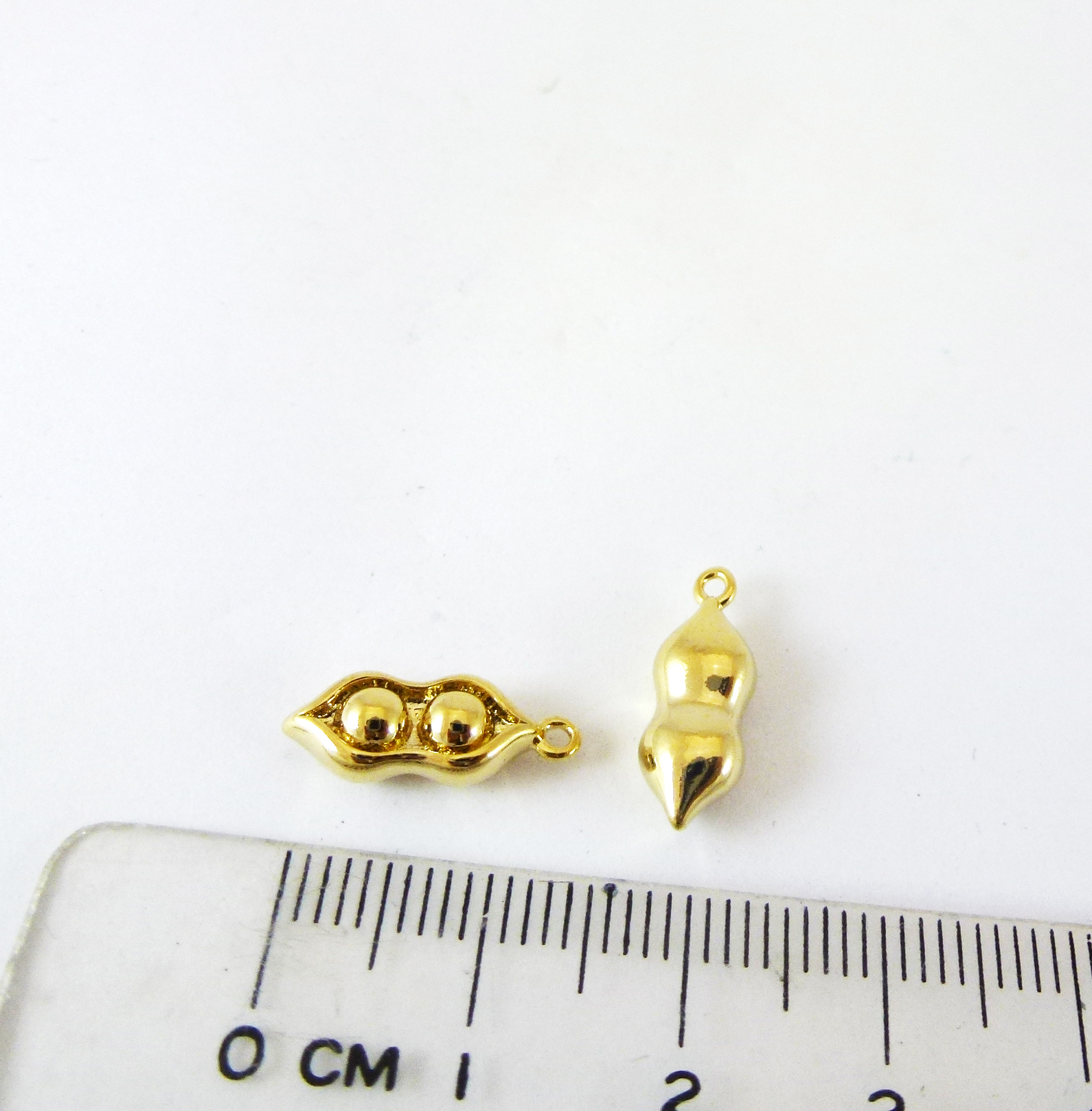 13mm銅鍍金色單孔豌豆莢