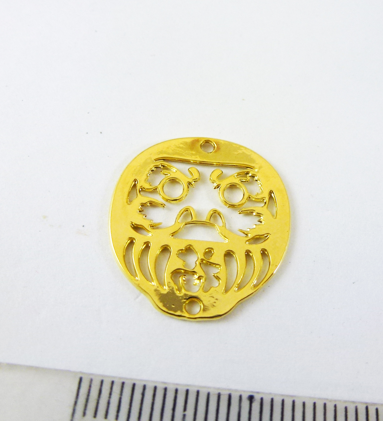 合金鍍金色雙孔鏤空達摩