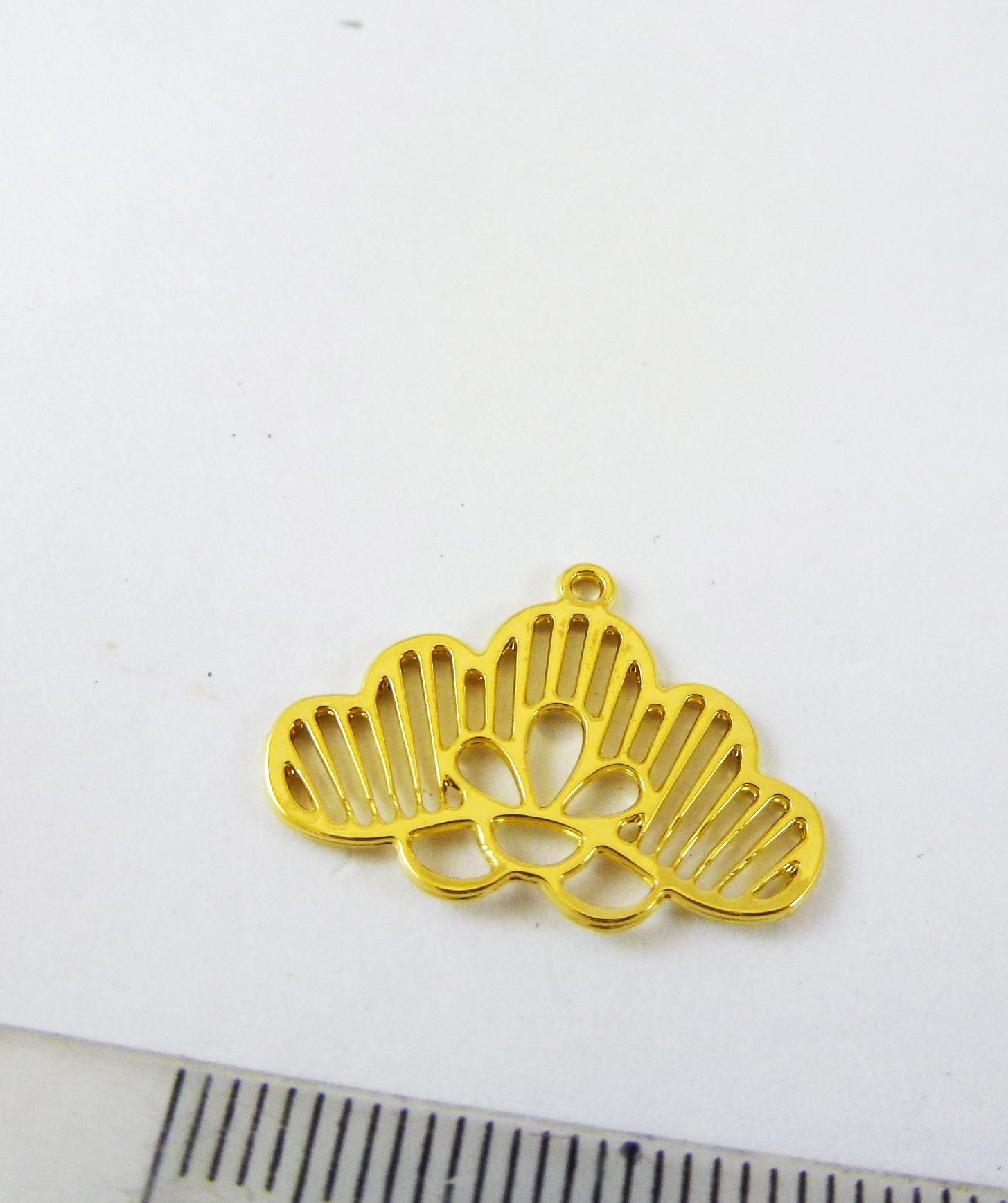 合金鍍金單孔鏤空花形扇