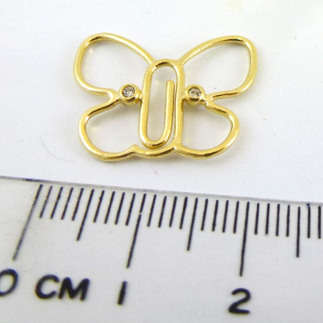 銅鍍金色雙鑽線折蝴蝶