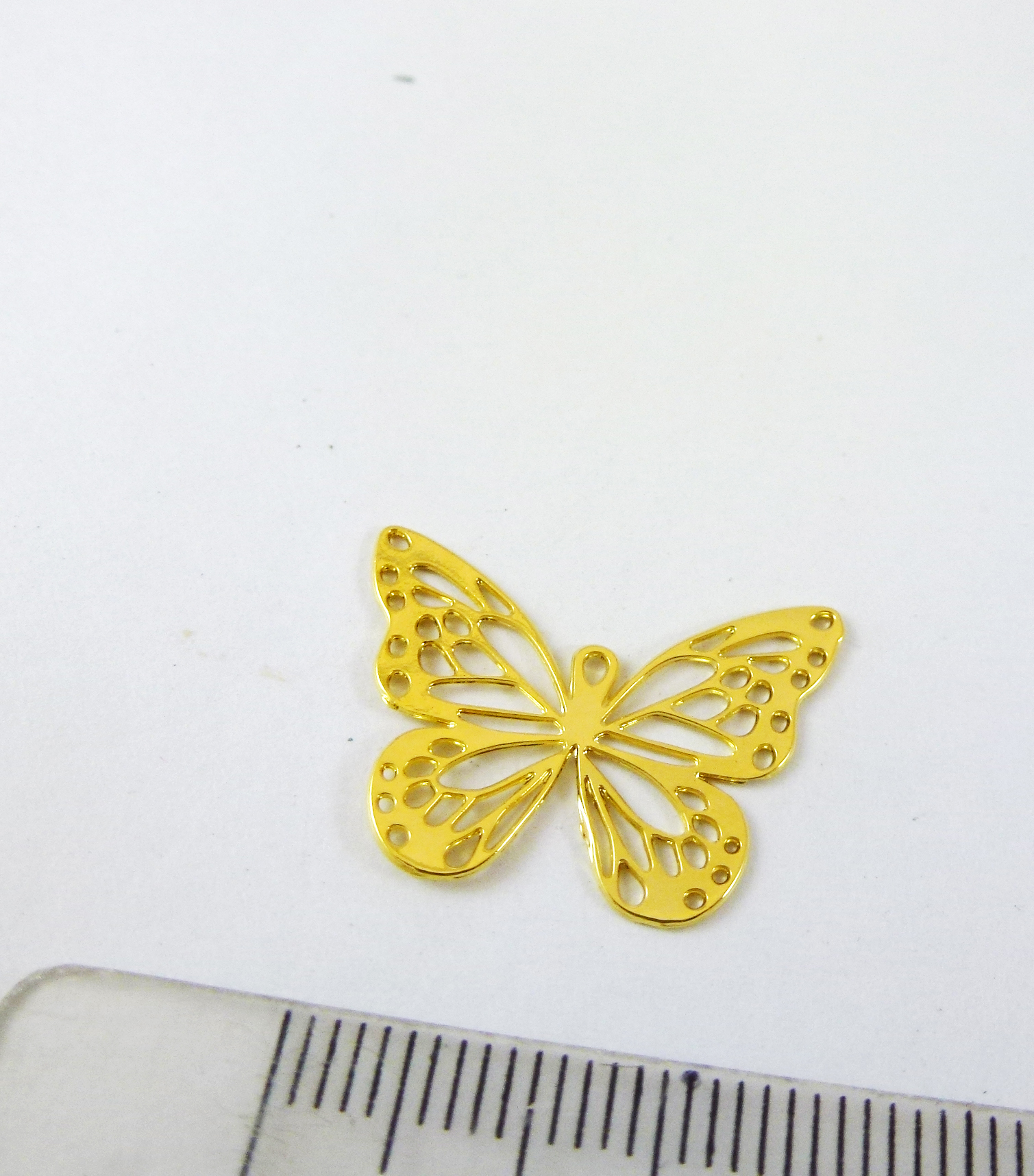 23mm合金鍍金色單孔鏤空蝴蝶