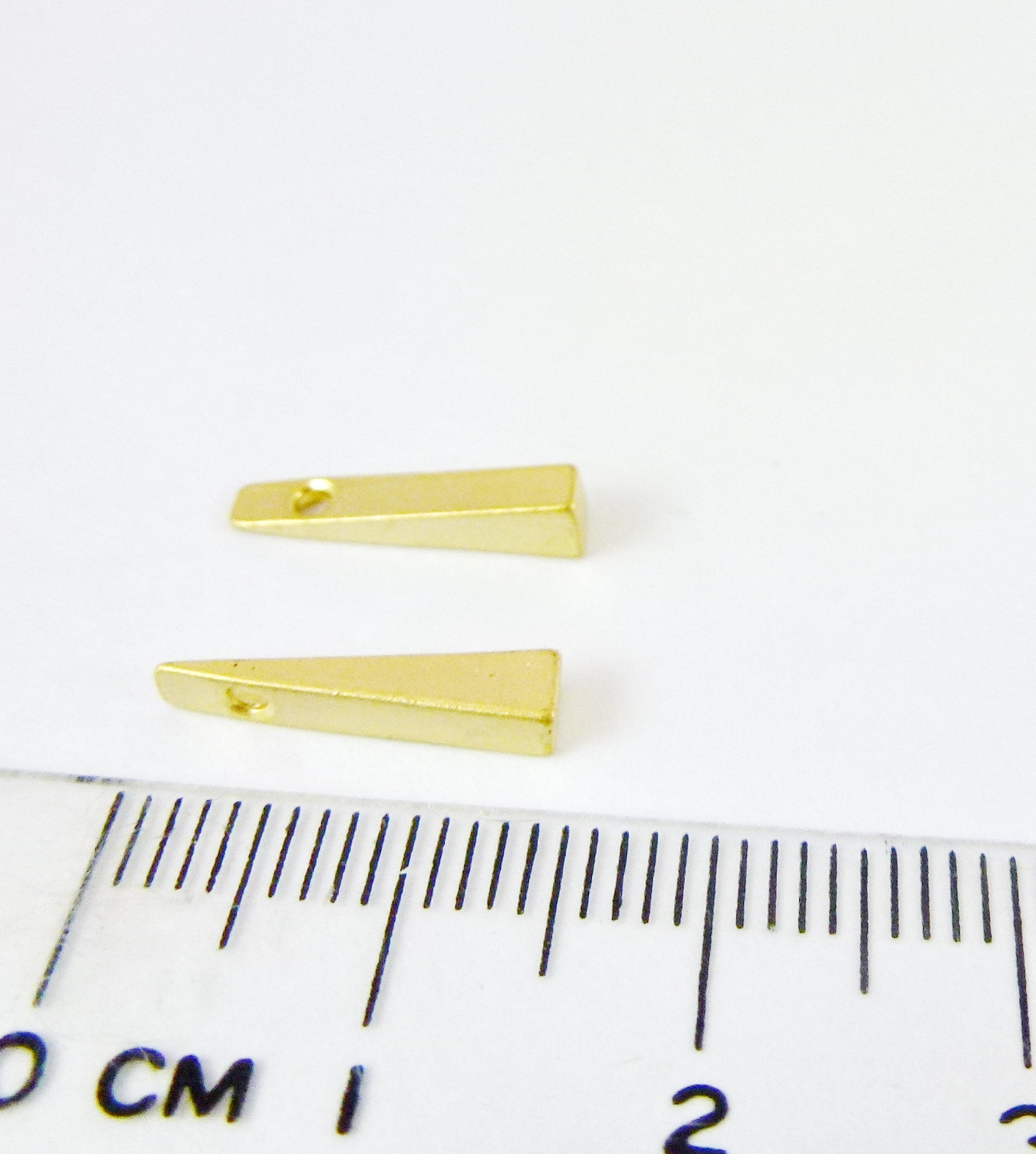 銅鍍霧金色單孔三角形-14MM