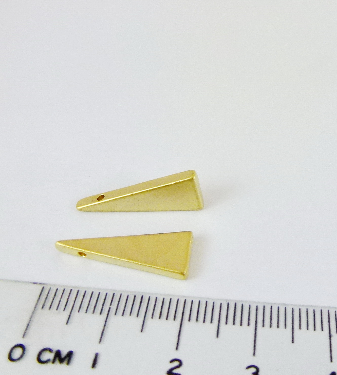 銅鍍霧金色單孔三角形-20MM