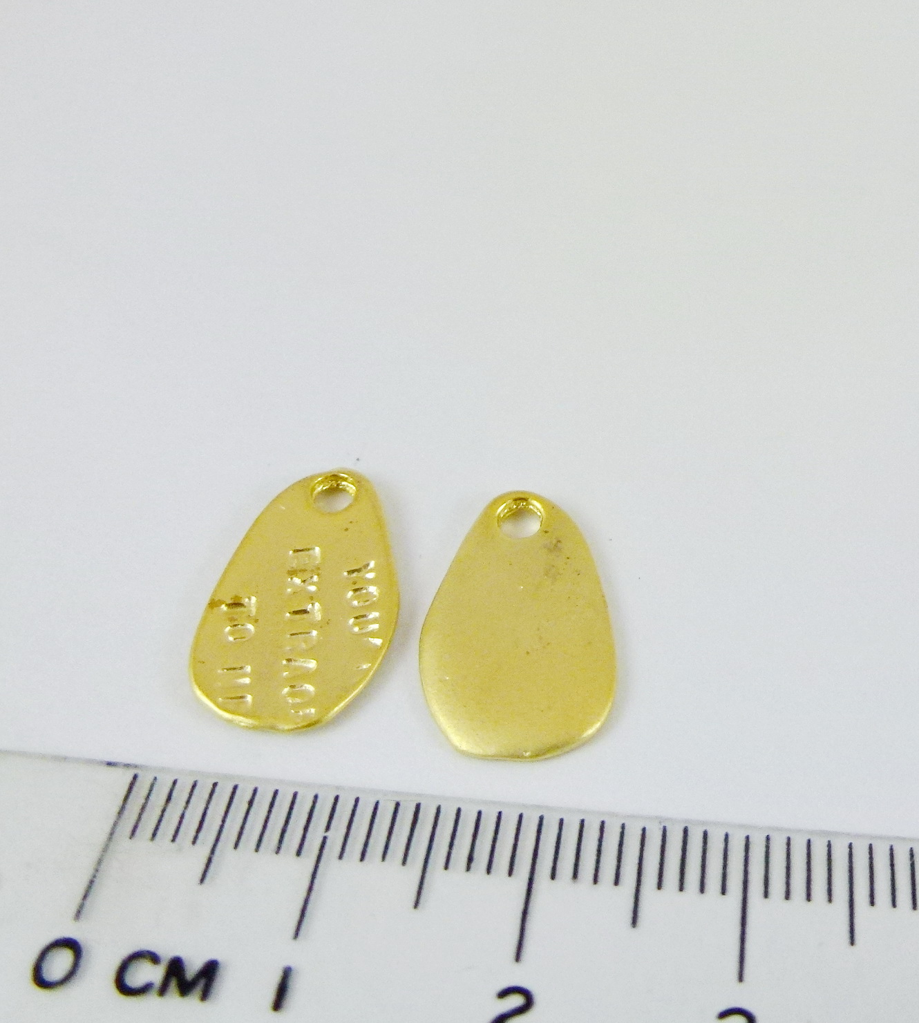 銅鍍霧金色單孔不規則水滴-18MM