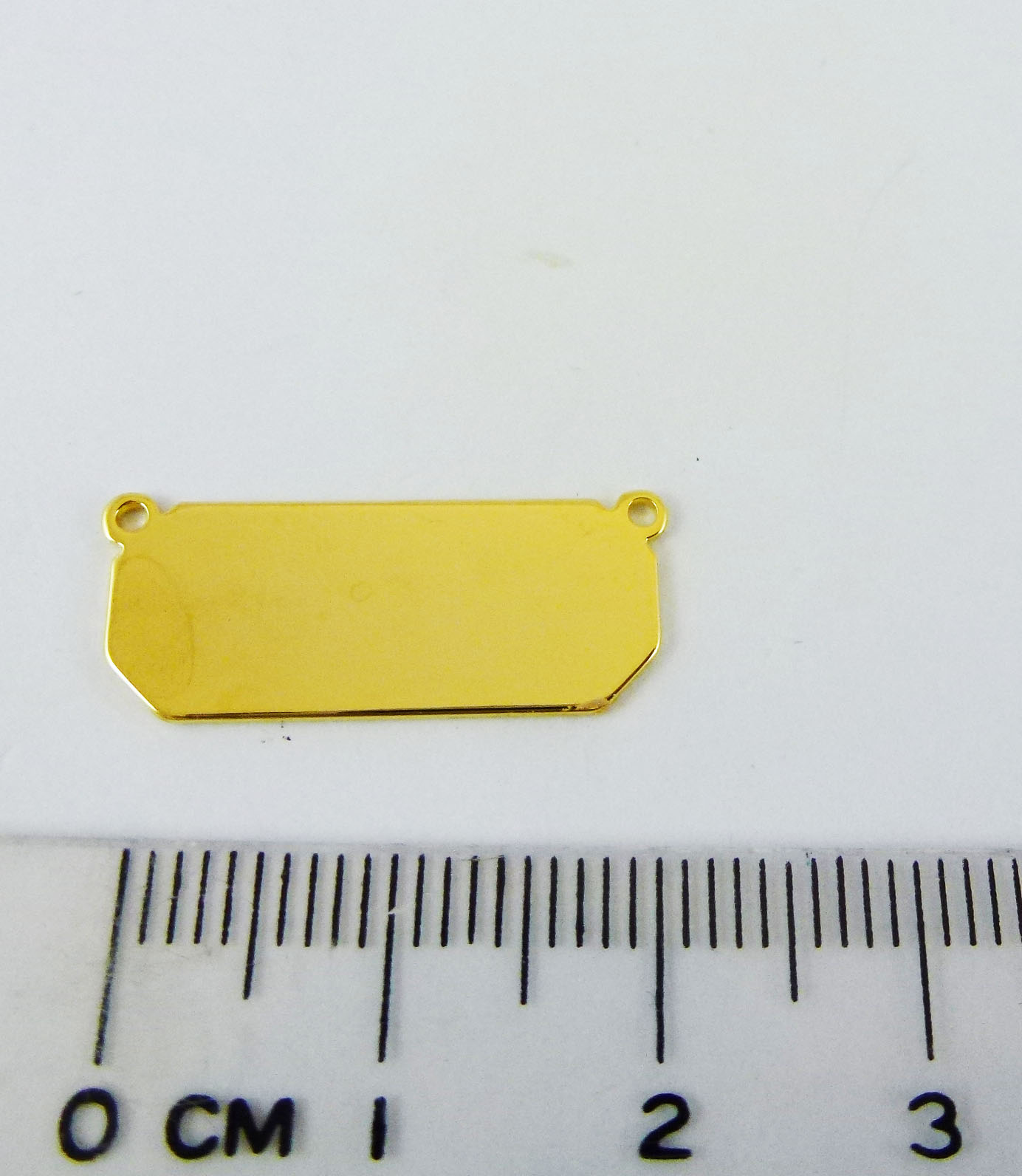 銅鍍金色雙孔八邊形-22mnm